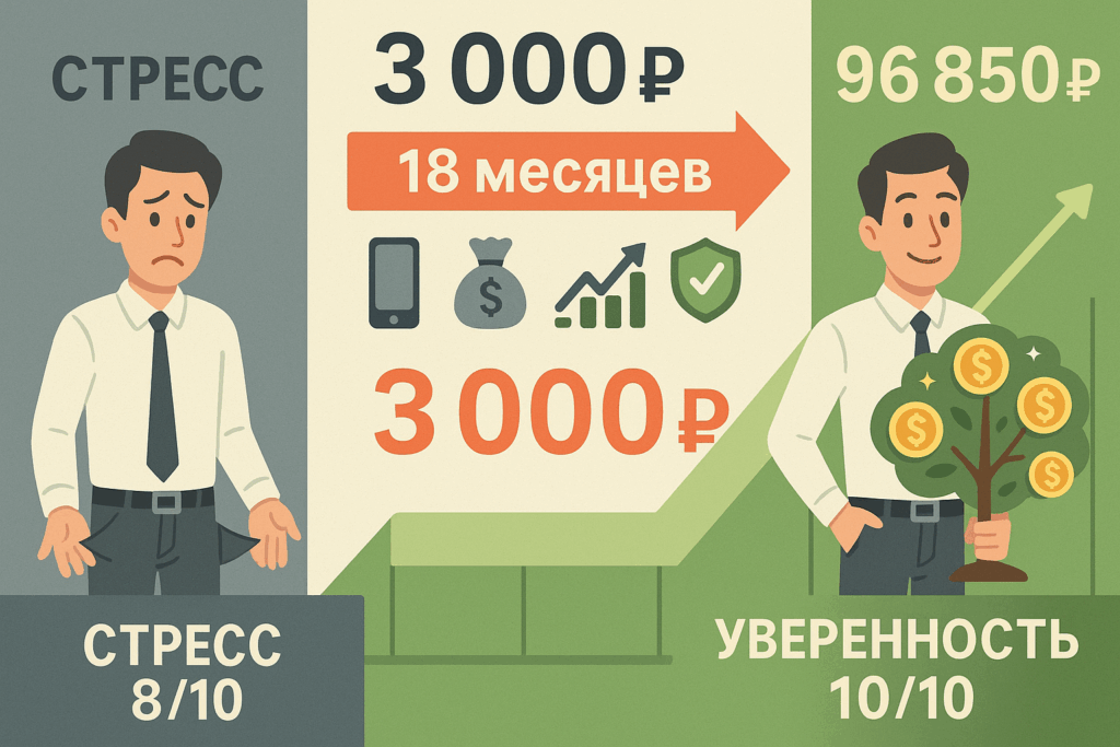 Как накопить 100000 рублей — график финансового роста за 18 месяцев